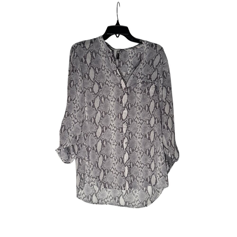Kut from the Kloth Snake Skin Sheer Blouse Women's Size L
